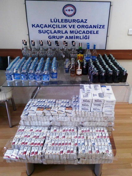 Lüleburgaz’da kaçak içki ve sigara operasyonu