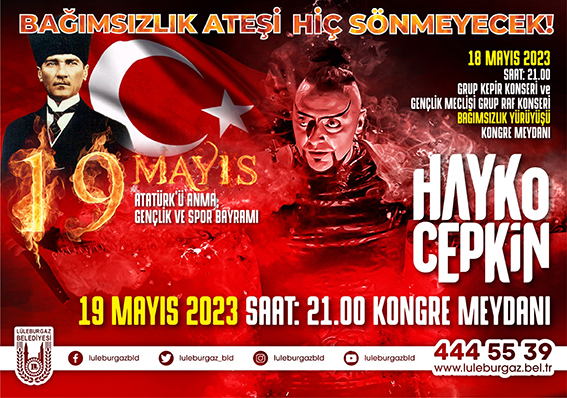 Hayko Cepkin 19 Mayıs’ta Lüleburgaz’da