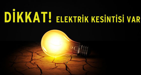 Pazar günü 2 saat elektrik yok