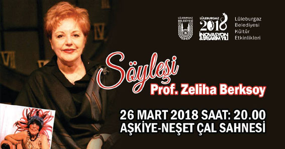 Zeliha Berksoy ile Söyleşi 26 Mart’ta