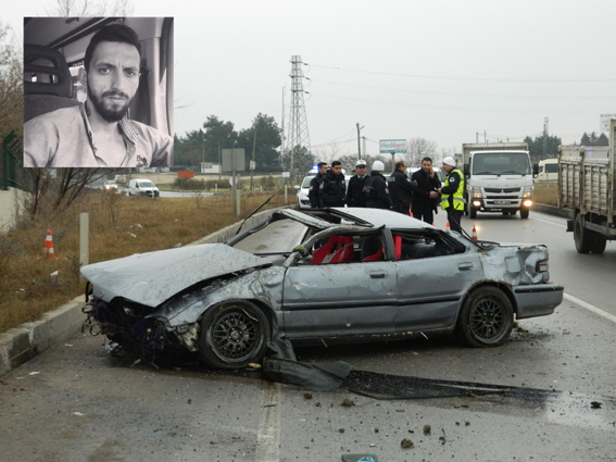 Takla atan otomobilin sürücüsü camdan fırladı