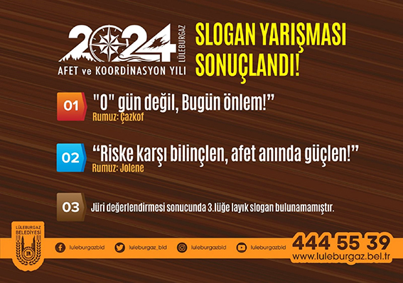 2024 Afet ve Koordinasyon Yılı Slogan Yarışması sonuçlandı