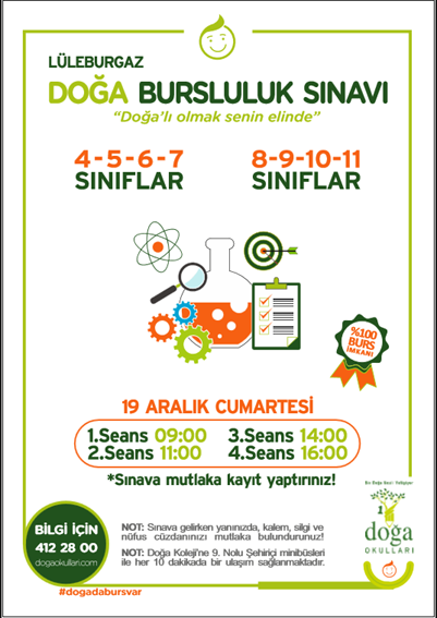 Lüleburgaz Doğa'da bursluluk sınavı 