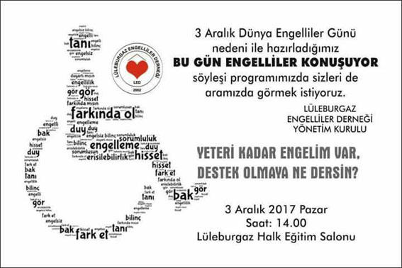 Engelliler Derneği Üyeleri yarın söyleşide buluşacak