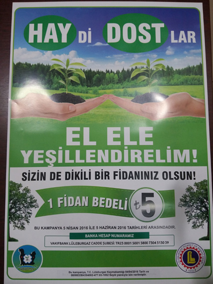 Lüleburgaz’da HAYDOST Ormanı oluşturuluyor