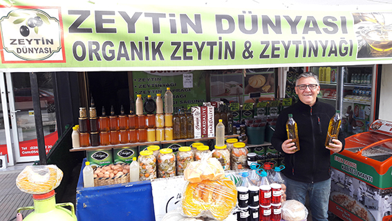 Zeytin dünyası, organik gıda pazarı gibi