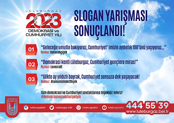 Slogan yarışması sonuçlandı