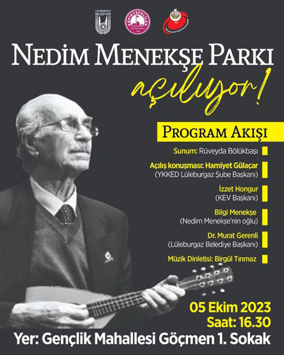 Nedim Menekşe Parkı bugün açılıyor