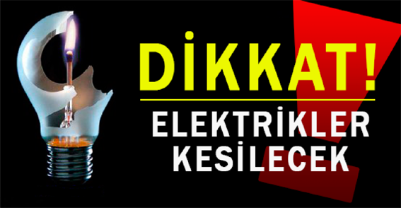 Pazar günü 5 saatlik elektrik kesintisi