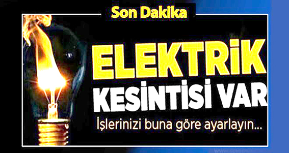 Hamitabat ve Çeşmekolu’ndan bugün elektrik kesintisi var