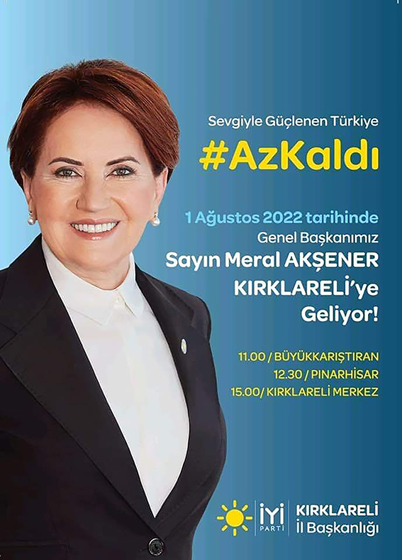 1 Ağustos’ta Meral Akşener geliyor