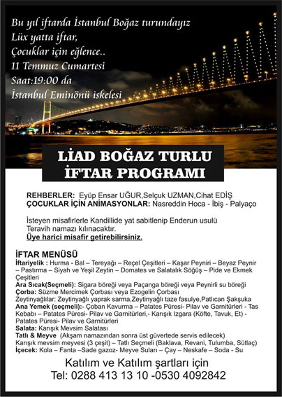 LİAD’tan Boğaz Turlu İftar Programı