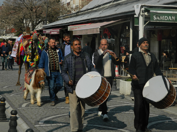 Deve ve midilliler Lüleburgaz sokaklarında