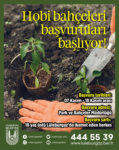 Hobi Bahçeleri için başvurular bugün başlıyor