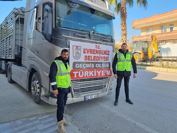 Evrensekiz Belediyesi’nden İskenderun’a yardım