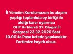 Son dakika!! CHP İl Kongresi 23 Şubat’ta 