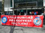 Lüleburgaz Belediyesi işçileri, kadınlar için meydanlarda