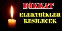 Yarın elektrik kesintisi var