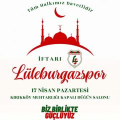 Lüleburgazspor, bu akşam Kırıkköy’de iftar yemeği veriyor