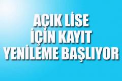 Açık Lise Kayıtları başlıyor