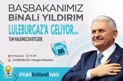 Başbakan yarın Lüleburgaz’a gelecek