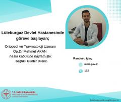 Lüleburgaz Devlet Hastanesi’nde 2 yeni doktor göreve başladı